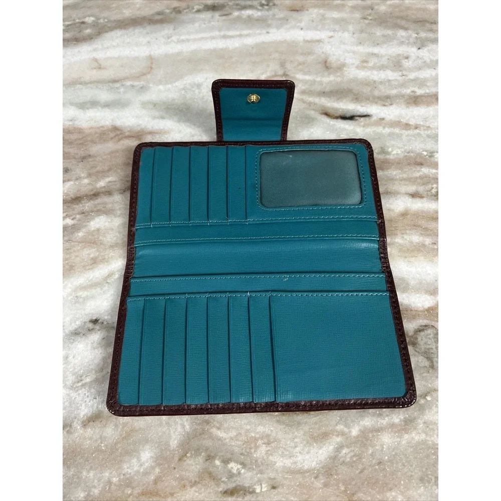 FOSSIL‎ Logan Tab Leather Card Holder Wallet Clutch Burgundy Maroon